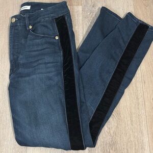 Good American Good Waist Velvet Tuxedo Stripe Jeans